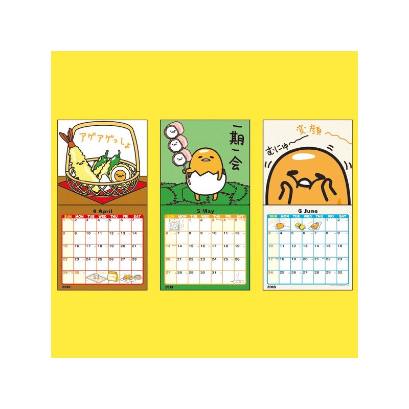 Gudetama Mini Wall Calendar: 2018 The Kitty Shop