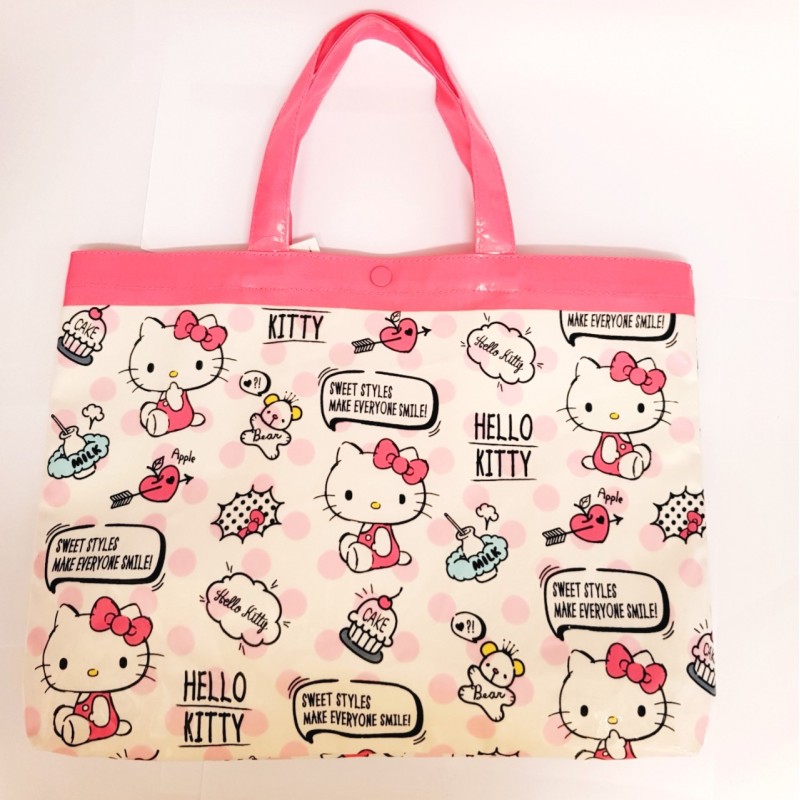 Hello Kitty Laminated Tote Bag: Word - The Kitty Shop
