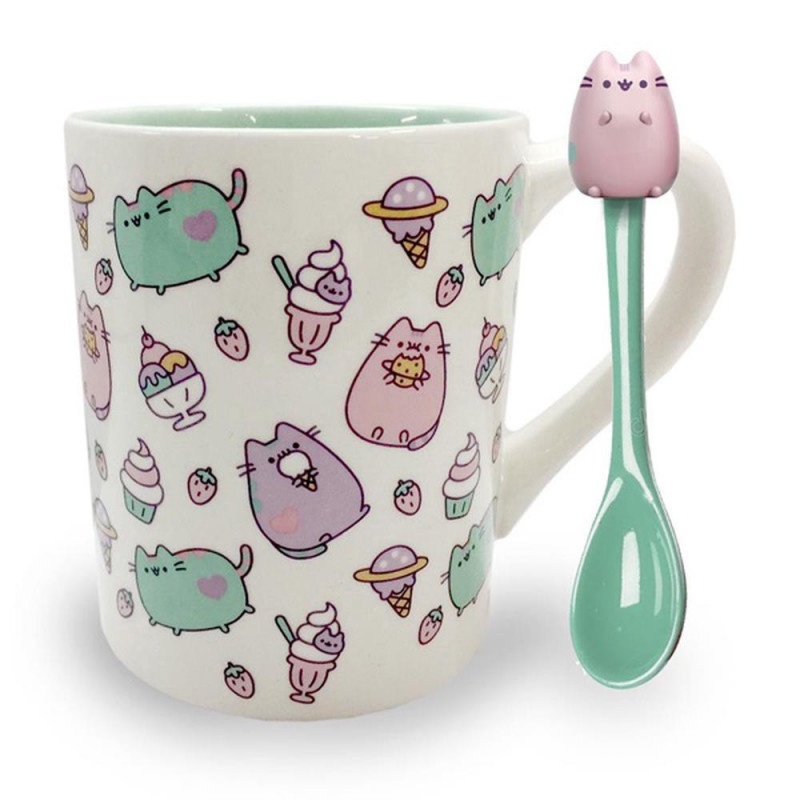 Pusheen Mug With Spoon - The Kitty Shop