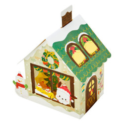 Pochacco Christmas Card: 3D House Jx 77-4