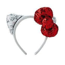 Hello Kitty 3D Sparkling Sequin Headband: Red Bow