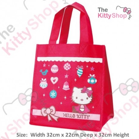 Hello Kitty Christmas Reusable Tote Bag Red - The Kitty Shop