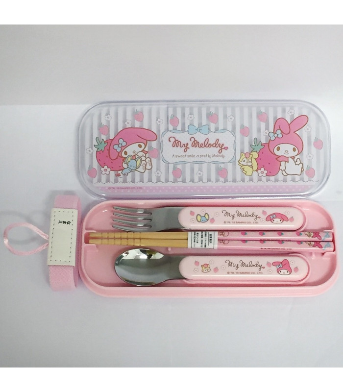 My Melody Lunch Trio with Belt: Strwbrry