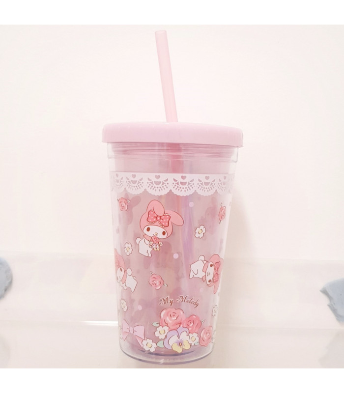 My Melody Plastic Cup W/Straw: