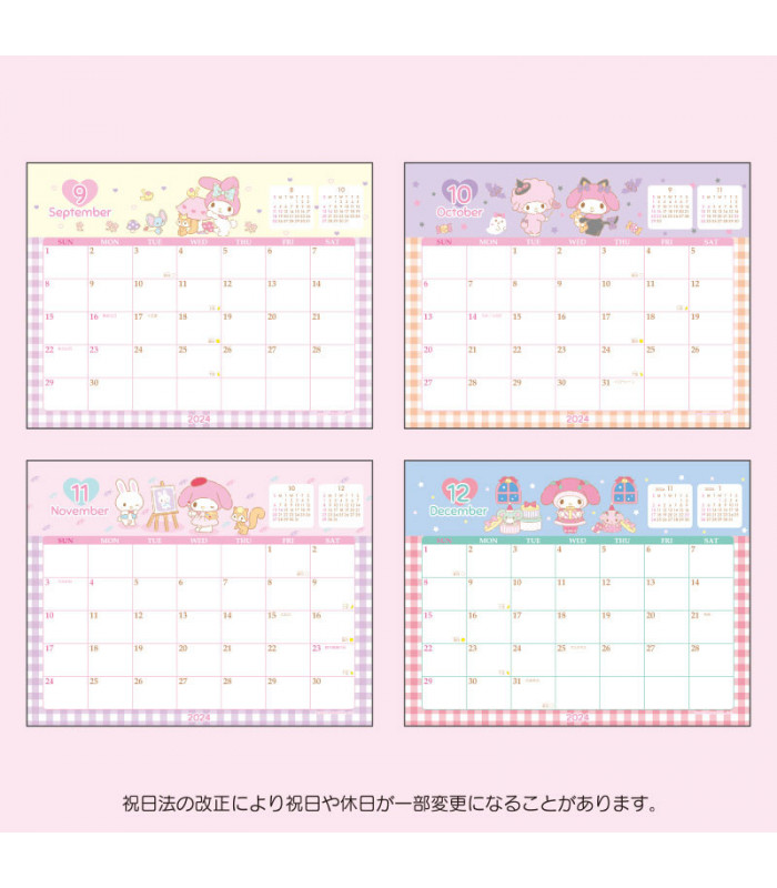 My Melody Desk Calendar: 2024