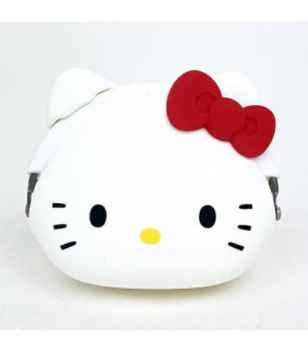 Hello Kitty Silicone D-Cut Pouch Face White