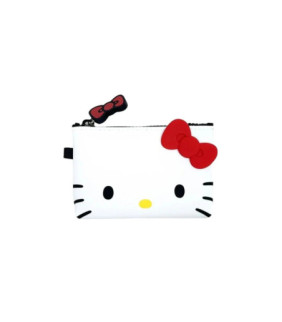 Hello Kitty Silicone Zipper Face Pouch White