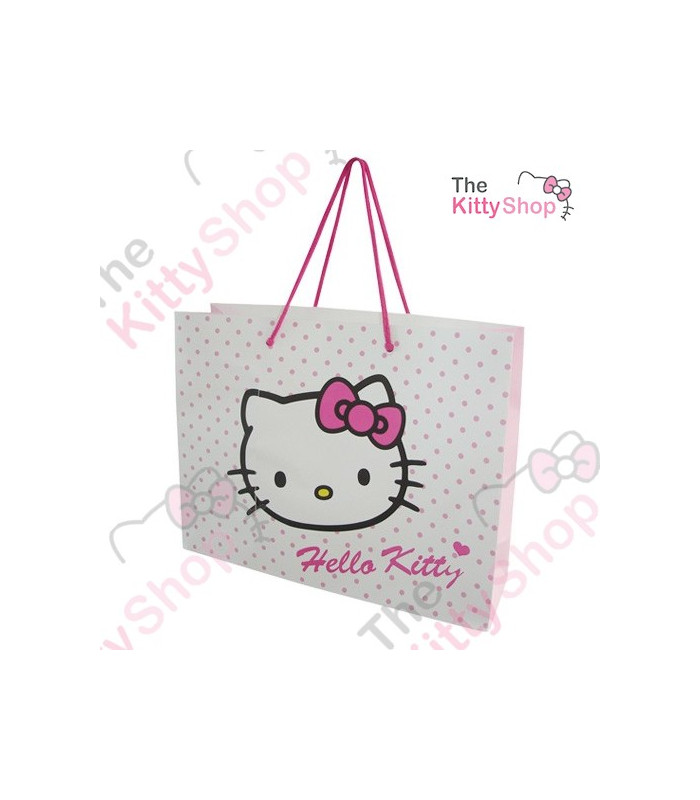 Hello Kitty Paper Shopping Bag Face White S